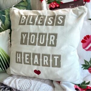 New! “Bless Your Heart” Red Heart Pillow + Insert